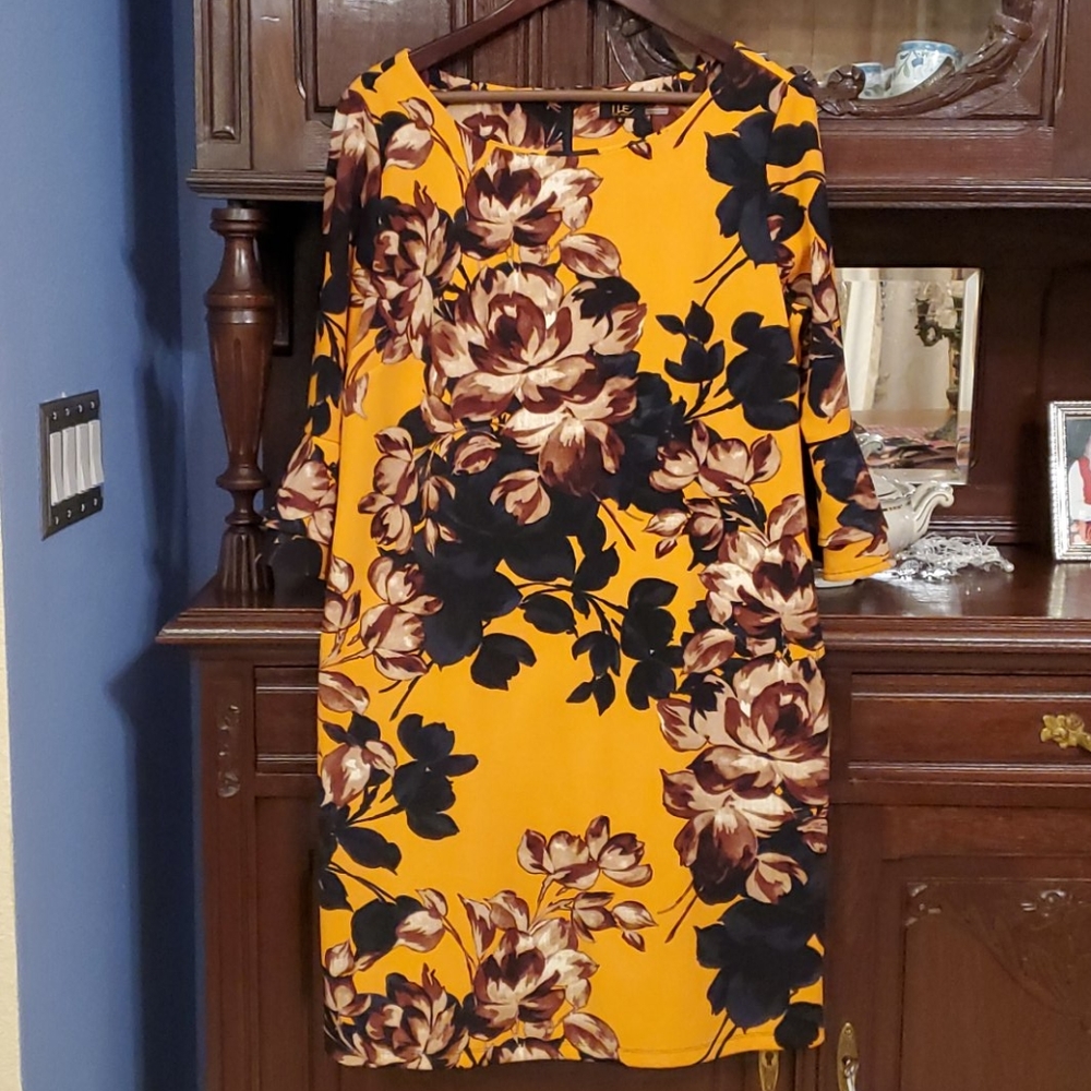 Winter floral dress, size 12, like new flawless